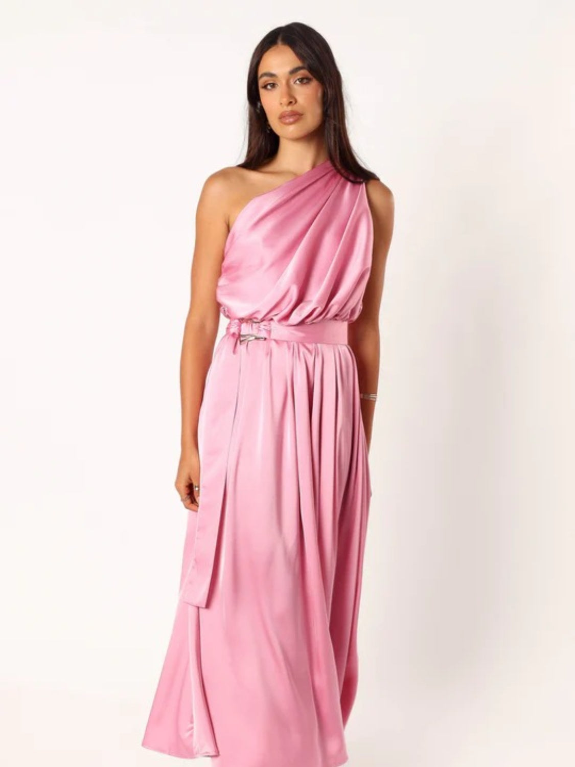 Ruched One Shoulder Dress