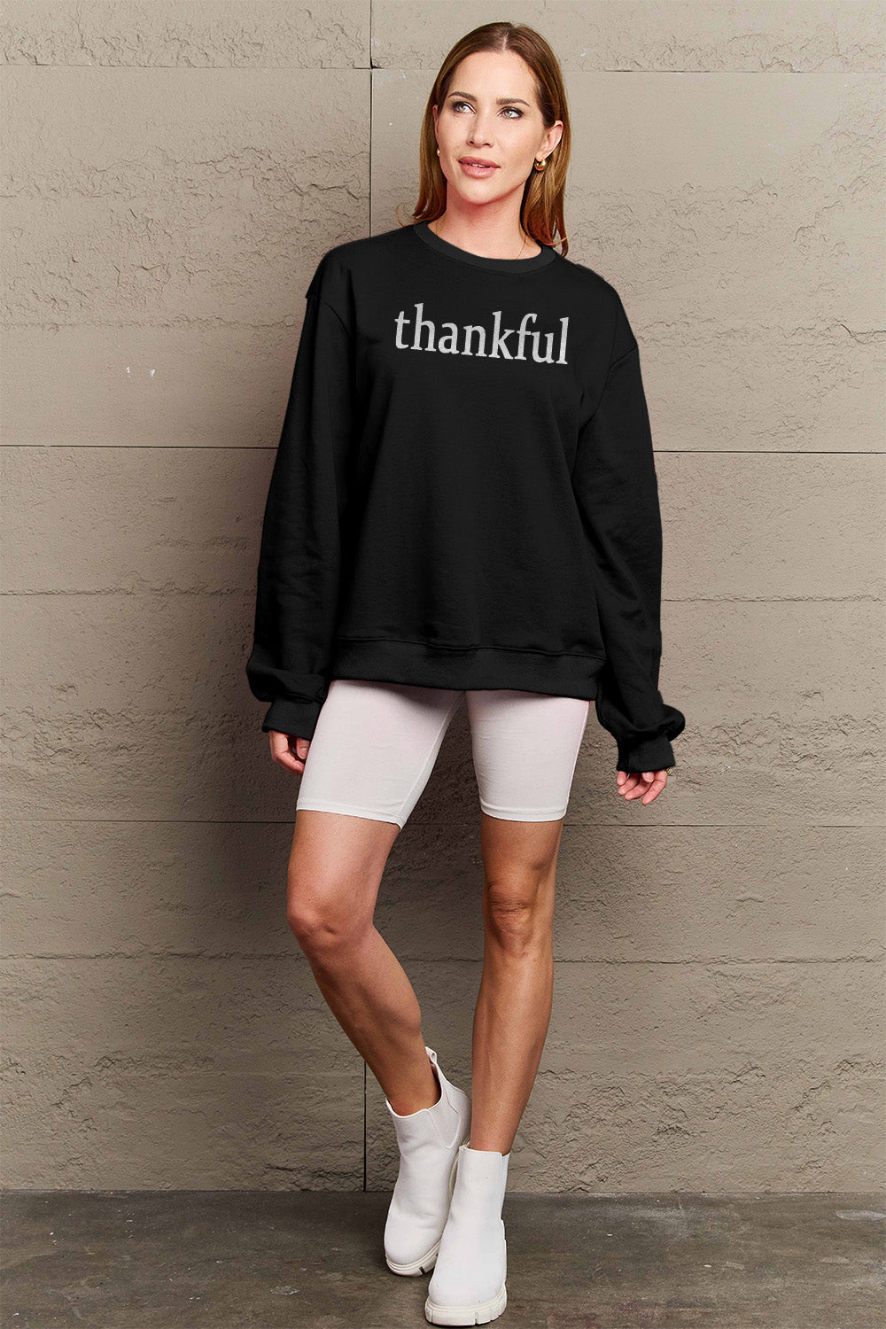 Simply Love Full Size THANKFUL Graphic Sweatshirt