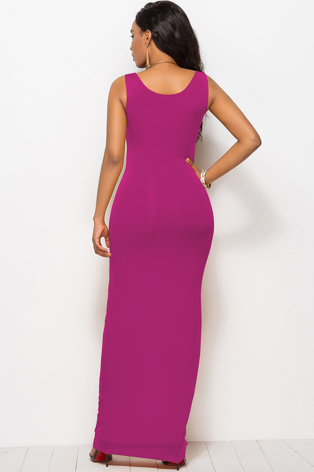 Scoop Neck Wide Strap Maxi Dress